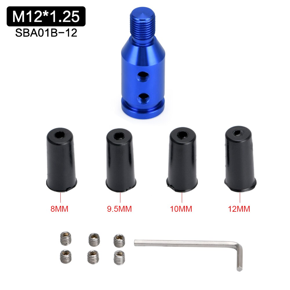 Universal Car Manual Gear Shift Knob Adapter For M10x1.5/M12x1.25 Thread Aluminum Alloy Car Accessories WLR-SBA01: M12x1.25 Blue