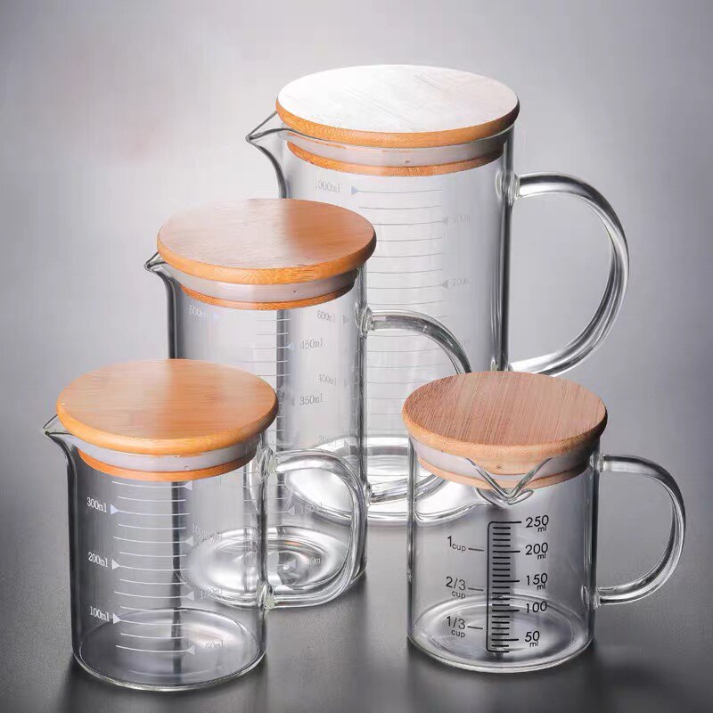 250ml-500ml Glass Transparent Measuring Cup Cooking Tools Container Measuring Cup Measuring Liquid Bakeware Kitchen Accessories