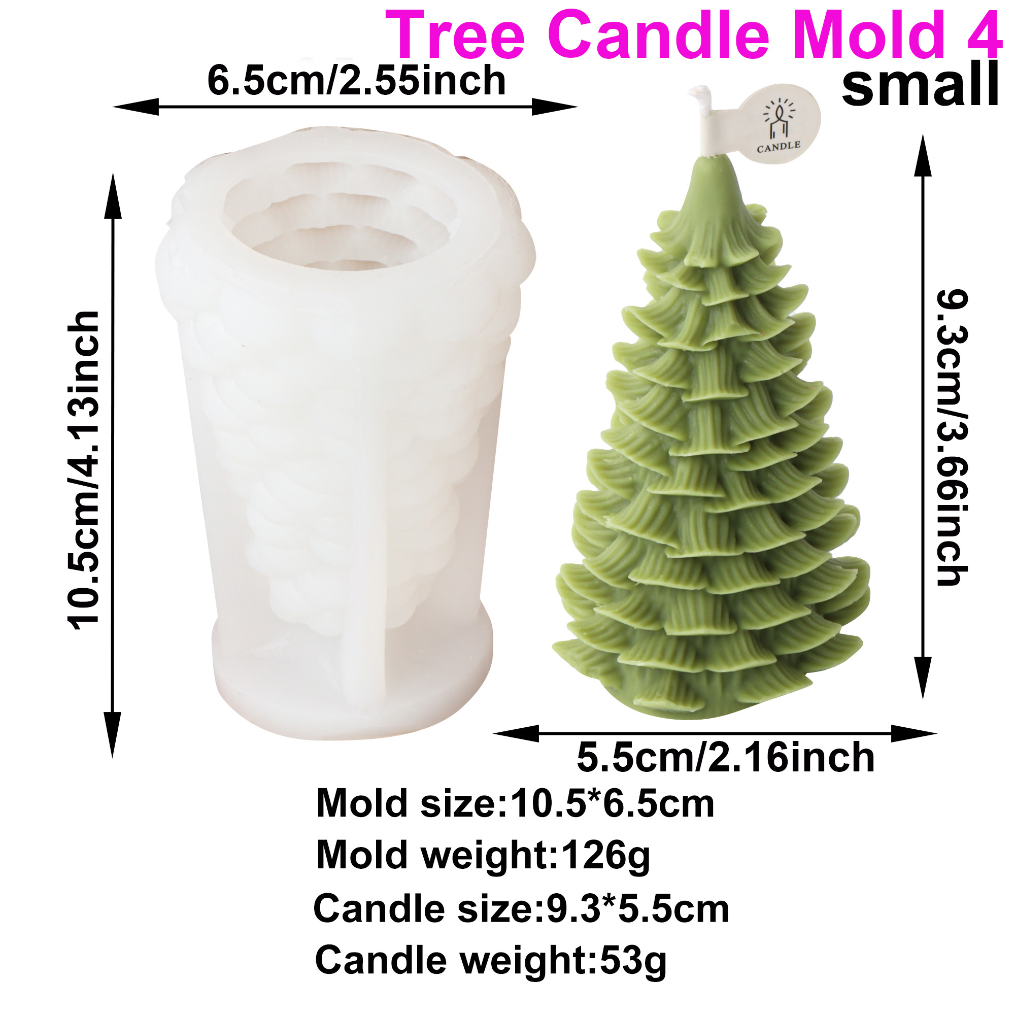 Stampo per candele per albero di Natale Candela di pino fai-da-te Stampo per gesso Stampo in resina di cemento Colata 3D Artigianato per albero di Natale Strumenti per la decorazione della casa: Kaki scuro