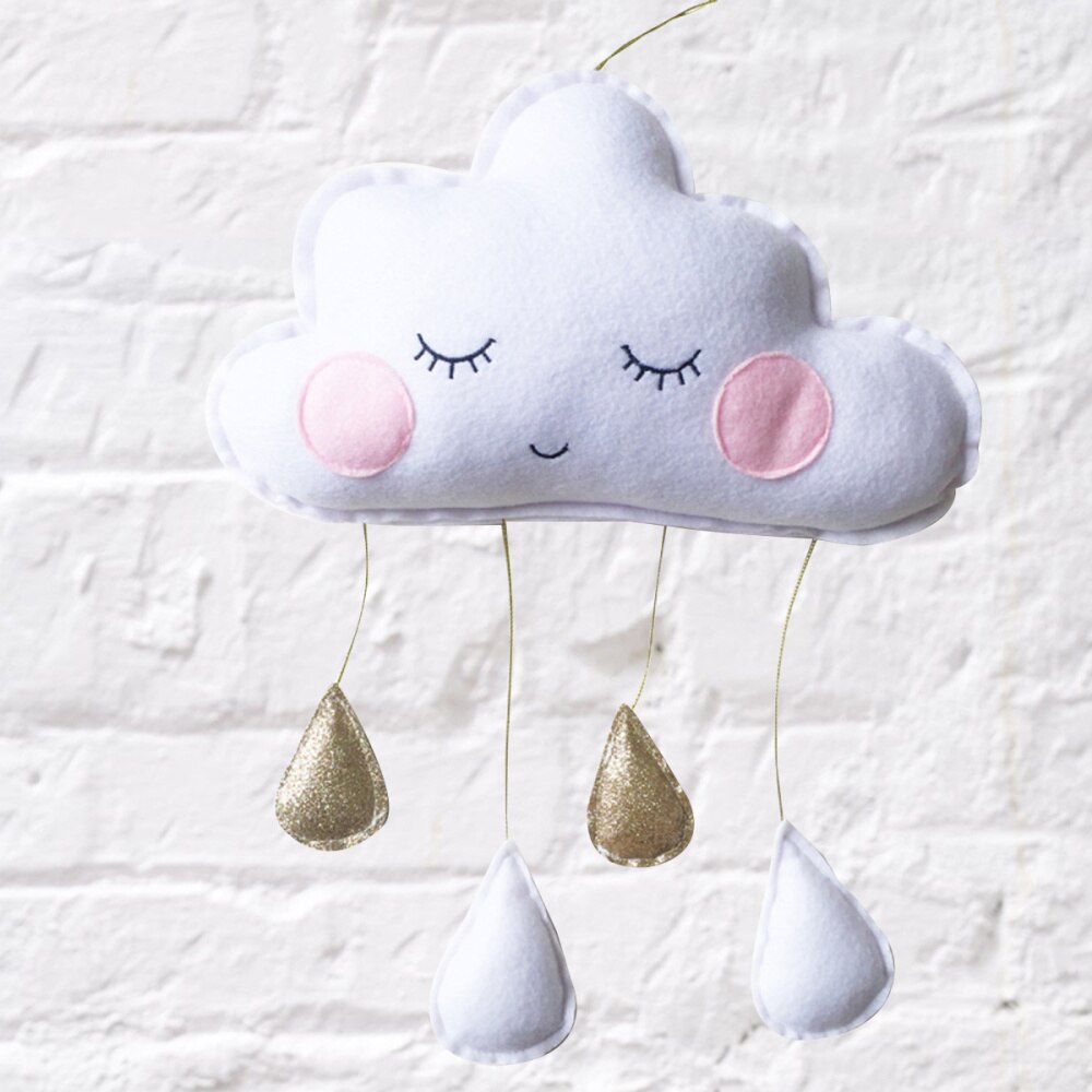 Regendruppel Hanger Nordic Wind Vilt Cloud Raindrop Hanger Kinderkamer Tent Decoratie Fotografie Prop Muur Opknoping (Grijs)