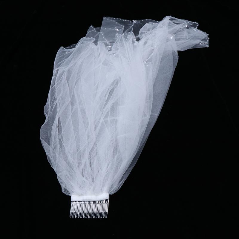 Bridal Veil Handmade Beaded Veil Bridal Headdress Handmade Facial Gauze Veil for Wedding Party