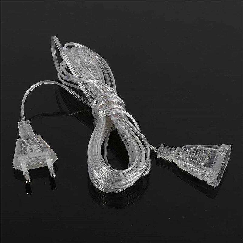 Guirlande lumineuse rideau Led d&#39;extérieur, 5M, 0.4 à 0.6m, décoration de noël, mariage, , fête, jardin, avant-toit: 3M Extendsion Wire