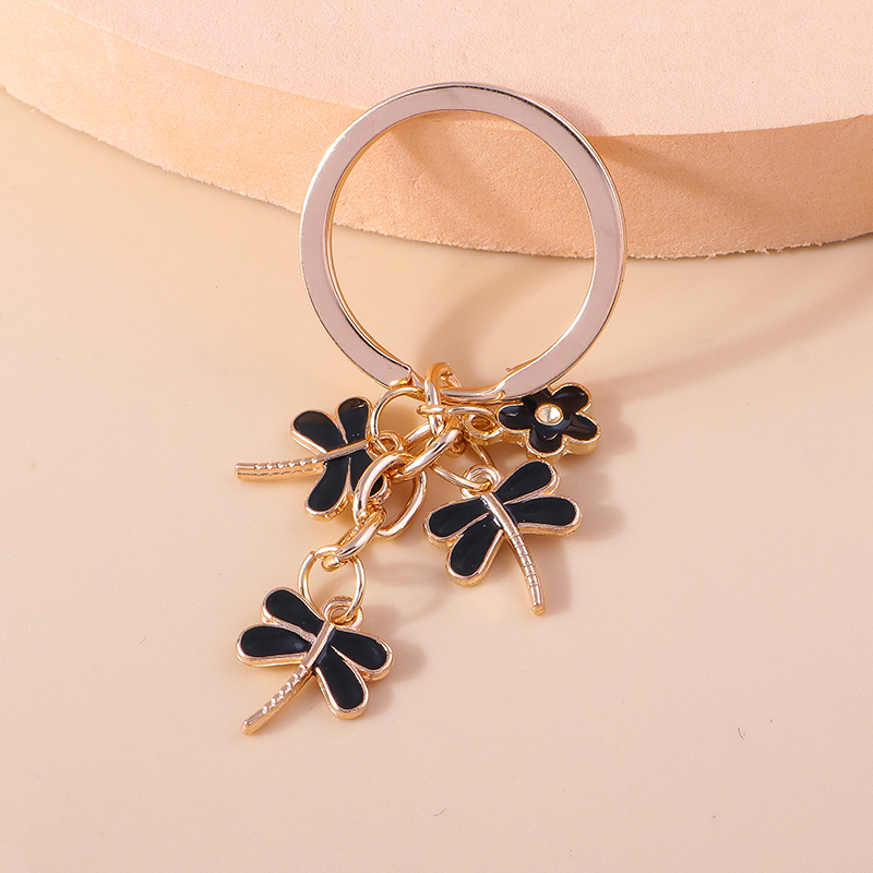 Portachiavi con libellule smaltate carine portachiavi con impronta di gatto portachiavi per auto per donna ciondoli per borsetta per ragazze regali di gioielli DIIY: verde