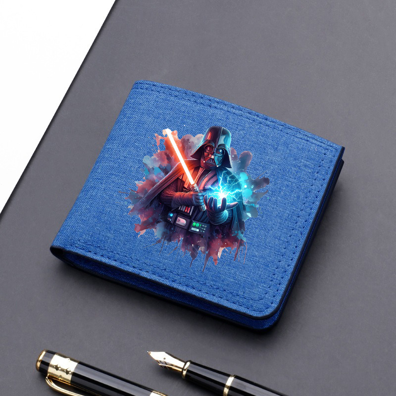 Star Wars Canvas Men Card Holder Wallet Black Blue Grey Male Money Bag ID Photo Bank Holder Short Purse Credit Card Case Bag: zgniły zielony