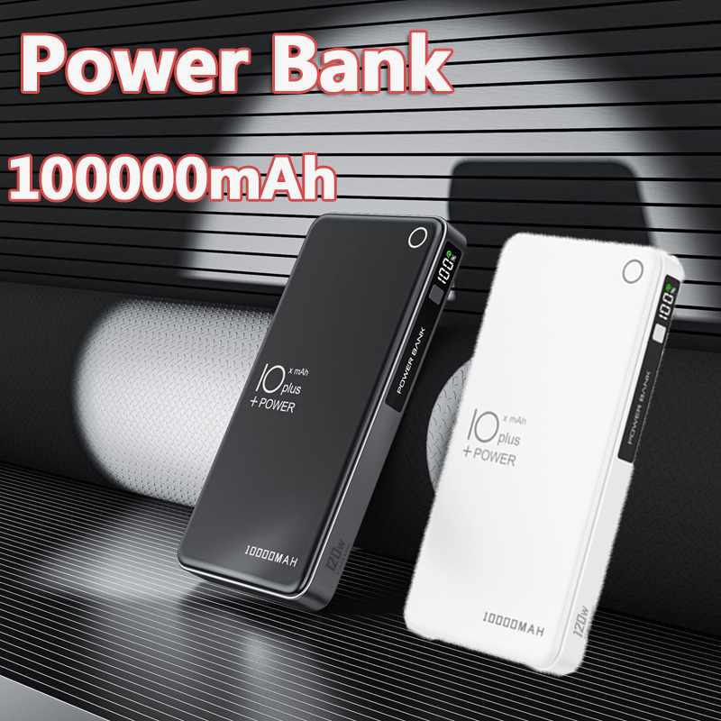 Carregamento super rápido 100000mAh Banco de potência de alta capacidade Bateria portátil Display digital Power Bank para iPhone Samsung Huawei