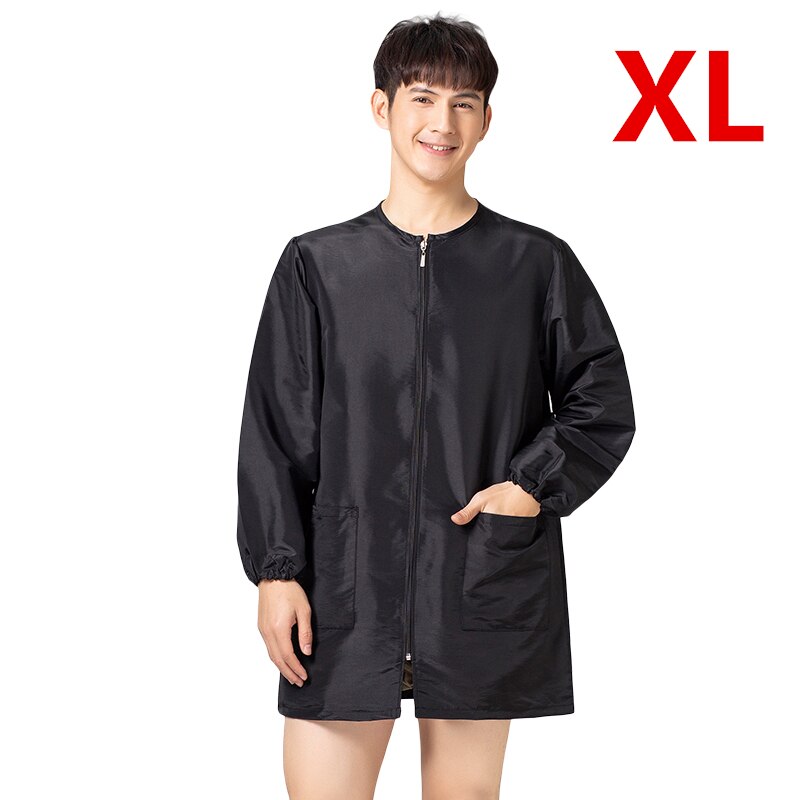 Uniforme de travail à fermeture éclair pour barbier , Cape de coiffeur, vêtements de travail, tablier de toilettage pour animaux de compagnie: A027-Black-XL