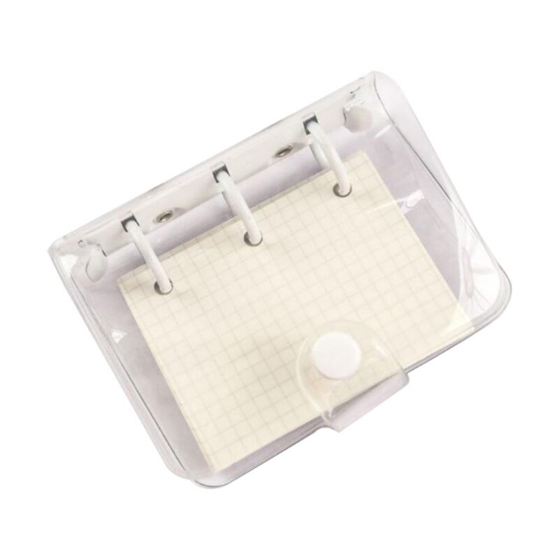 3 Holes Mini PVC Loose Leaf Transparent Diary Notebook Pocket Traveler Planner: White