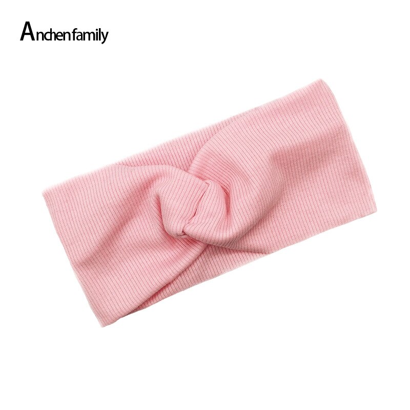 Frühling/sommer Baby-stirnband, einfarbig, gedreht, weich, dehnbar, bequem, haaraccessoires für mädchen, groß, 1 stück