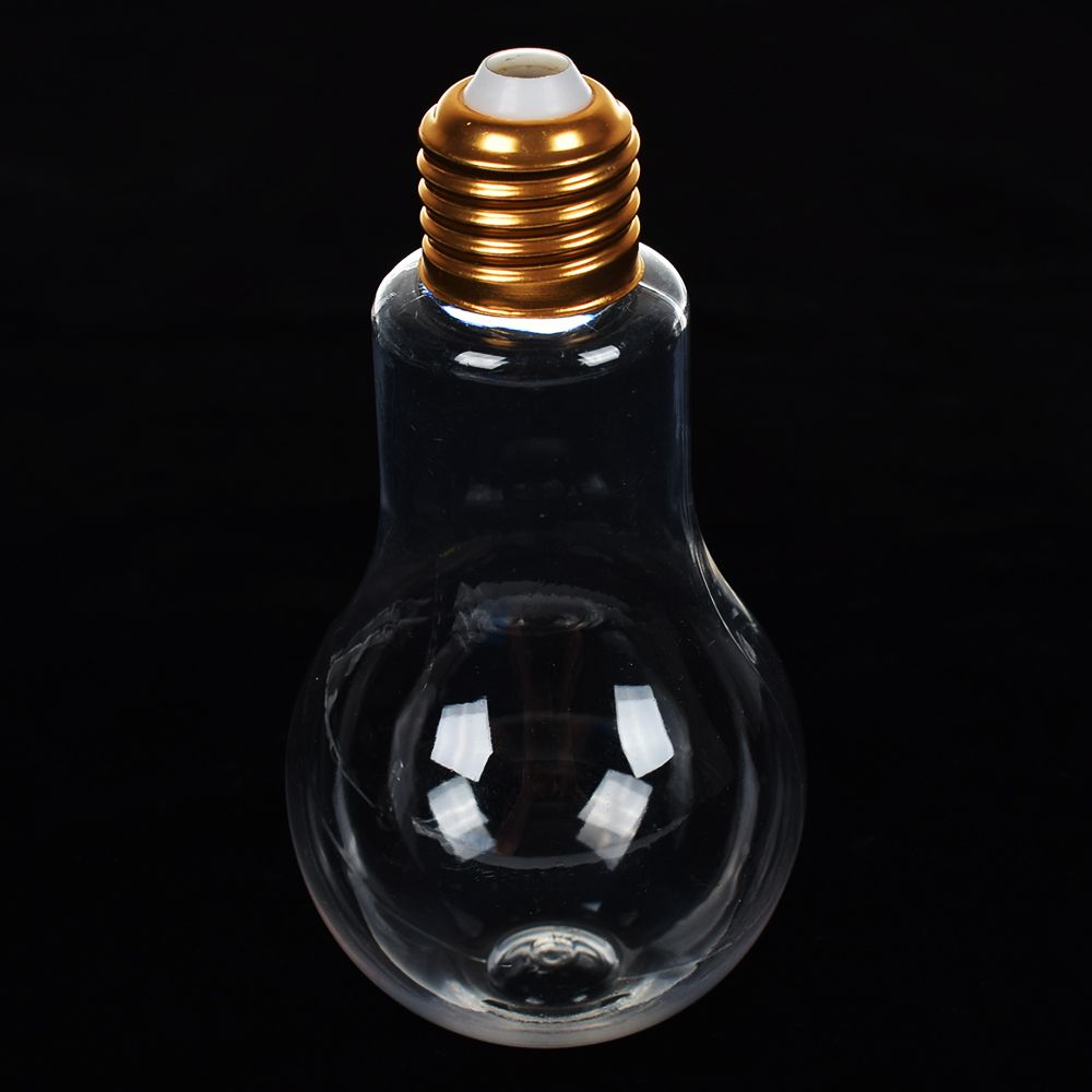 Plastic Light Bulb Shaped Bottle Drink Cup Water Bottle arty Decor Flower Vase Multiuse: 300ML