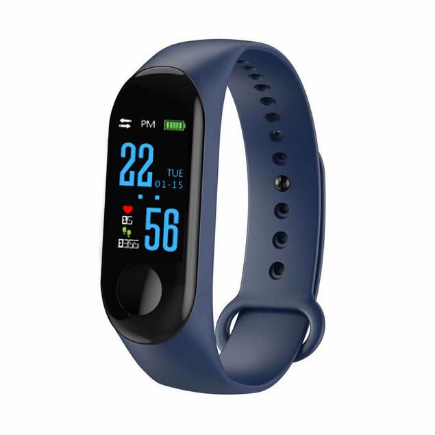 Moniteur de pression artérielle, montre intelligente M3,: Bleu