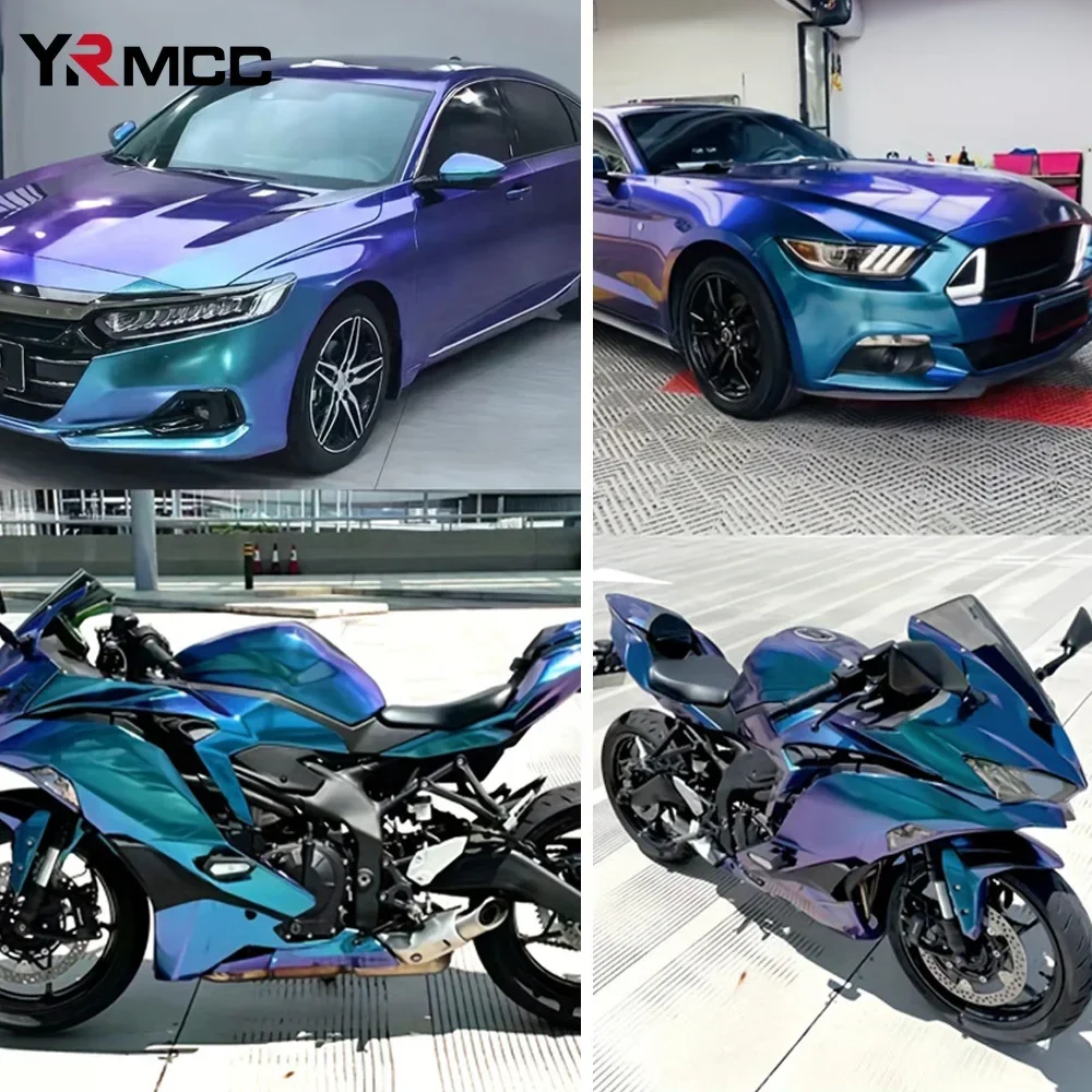 Pegatinas de coche, película de vinilo camaleón mate brillante, pegatina impermeable, pegatinas decorativas para afinación de carrocería de motocicleta y automóviles