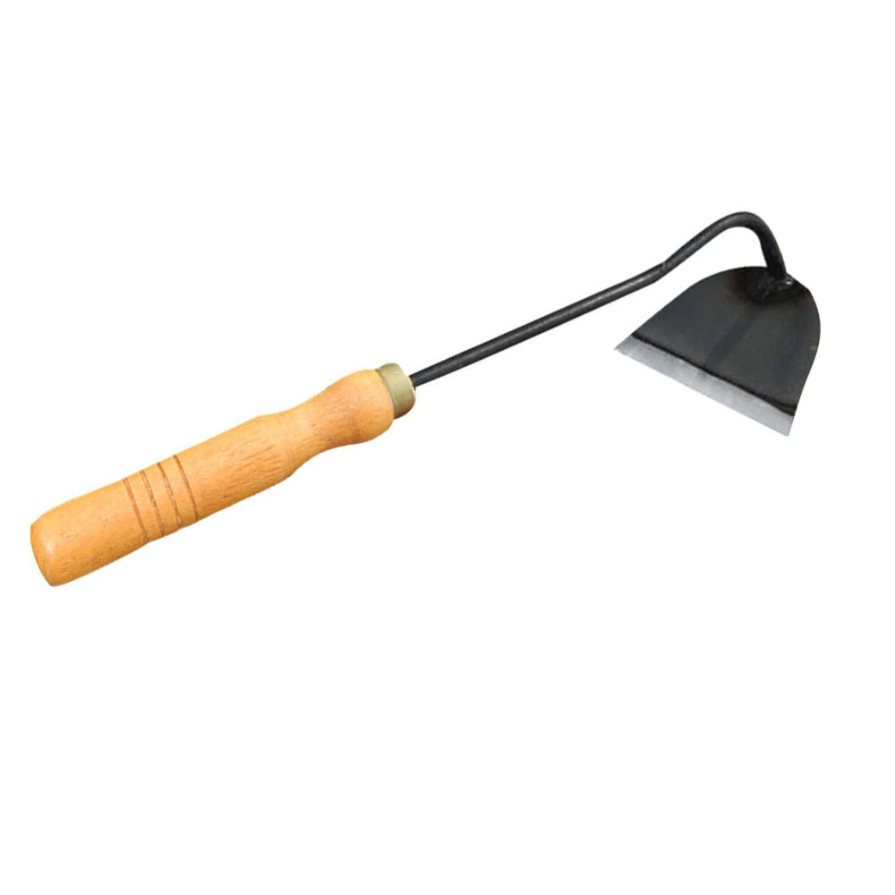 Wooden Handheld Bent-neck Hoe Iron Farm Garden Tool Weeding Accessories