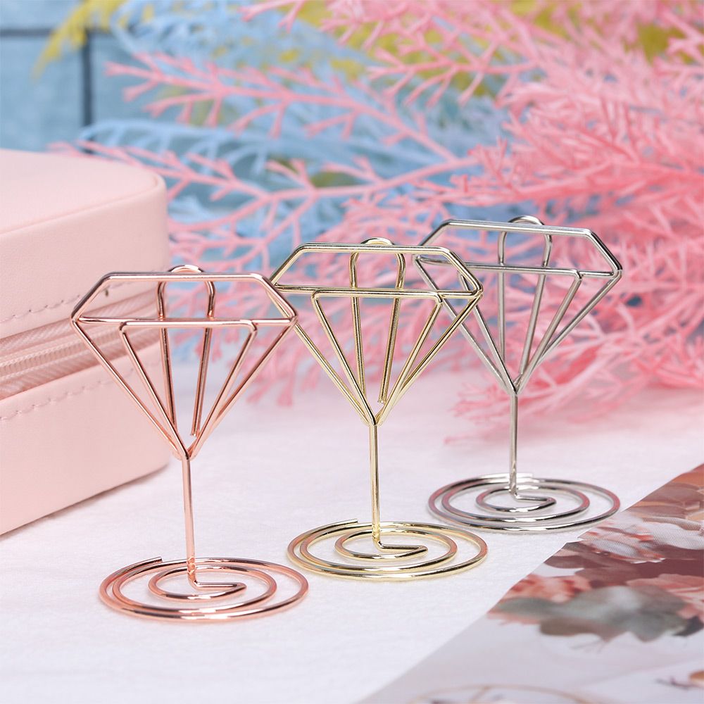 Metalen Kaarthouder Bruiloft Feest Desktop Decoratie Plaats Kaarthouder Hartvorm Fotoclip Tafel Nummer Standhouder