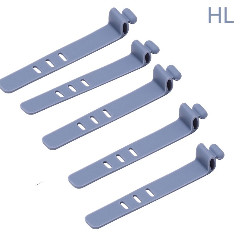 10PCS Soft Silicone Cable Winder Clip Cable Organizer Wire Mouse Cord Line Cable Protector Earphone USB Cable Wire Tie: 10PCS lake blue