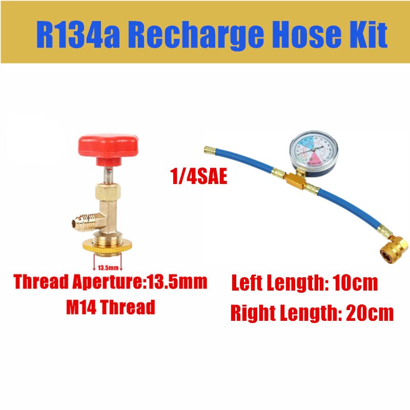 Air Conditioner Tools Freon r134a Air Conditioning Recharge Measuring Hose Gauge r134a Refrigerante Open Valve Charging Pipe: Default Title