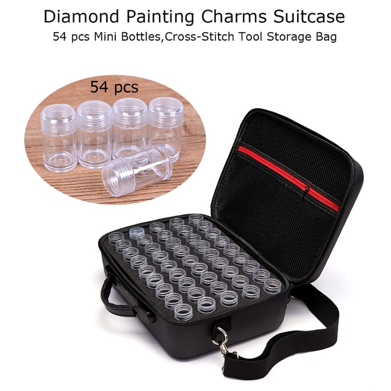 Diamant schilderij accessoires kralen 54 opbergflessen diamant borduurwerk multifunctionele kit opbergdoos koffer draagtas