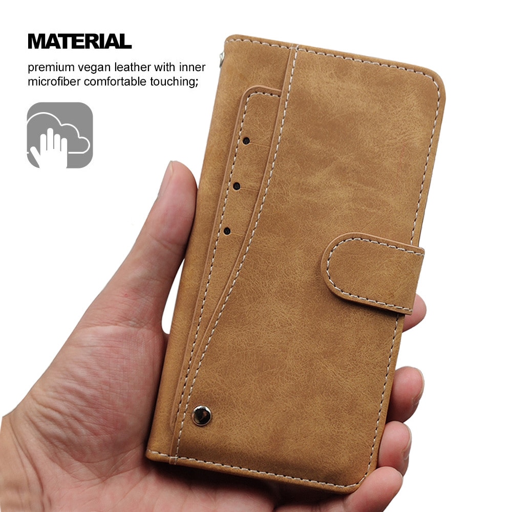 Luxury Vintage Case For Motorola One Power Moto G7 Z3 Play P30 Note Play Case Flip Leather Business Silicone Wallet Cover TPU