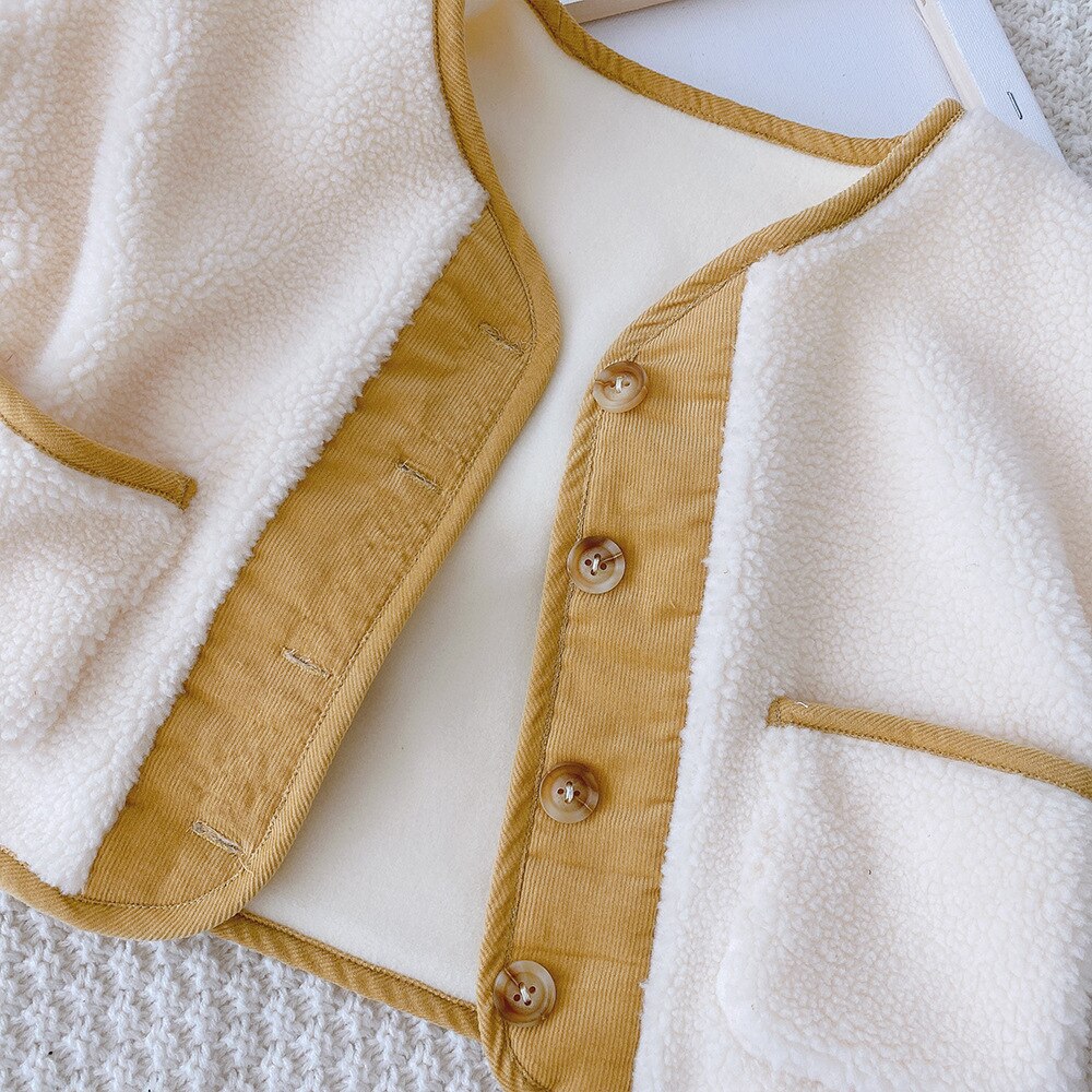 Winter Baby Jungen Langarm O Nacken Wolle Lamm Dicken Vlies Warme Jacken freundlicher freundlicher Oberbekleidung Mäntel Casaco