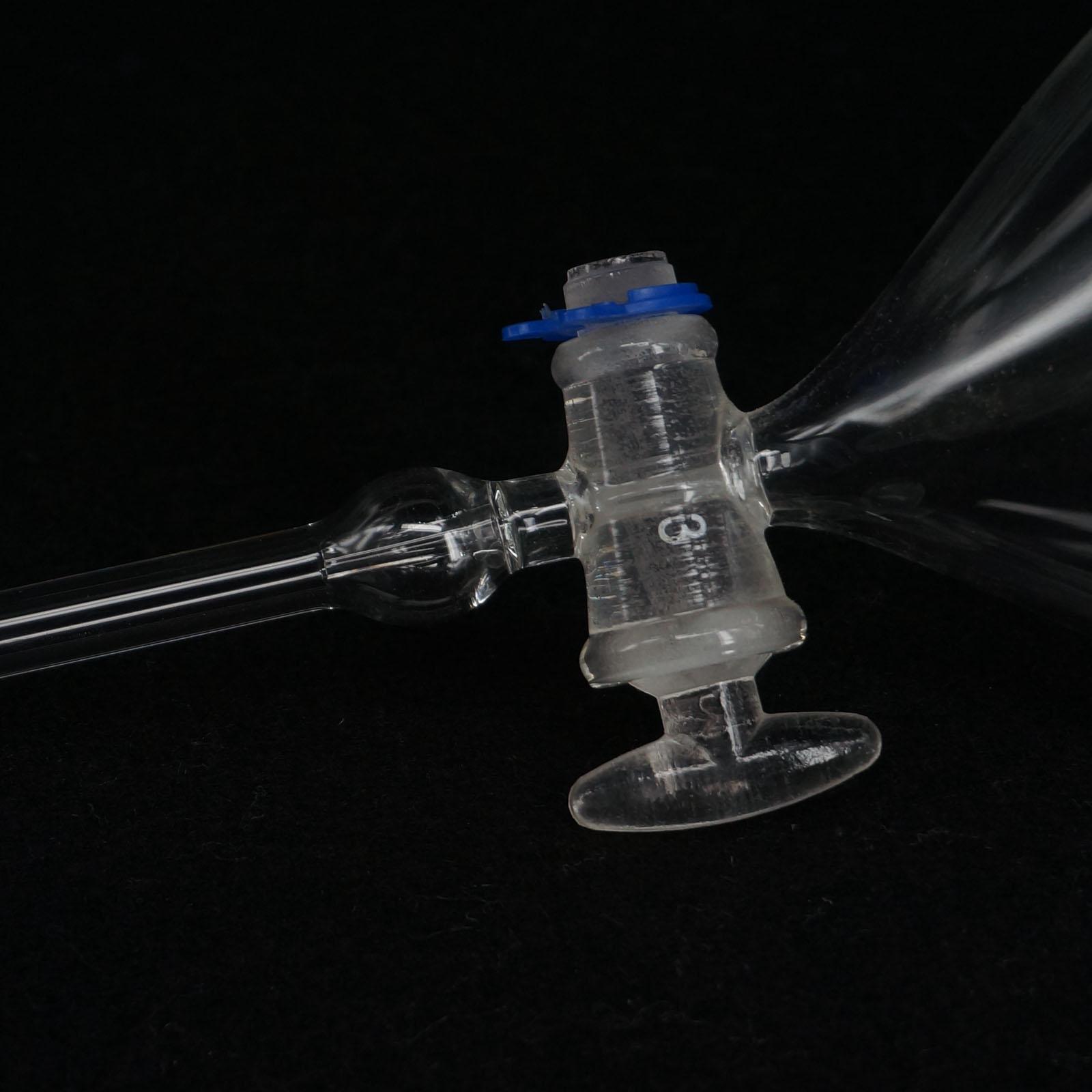 500ml Lab Glass Dropping Funnel Ball Shape With Glass Stopcock Metering Tool