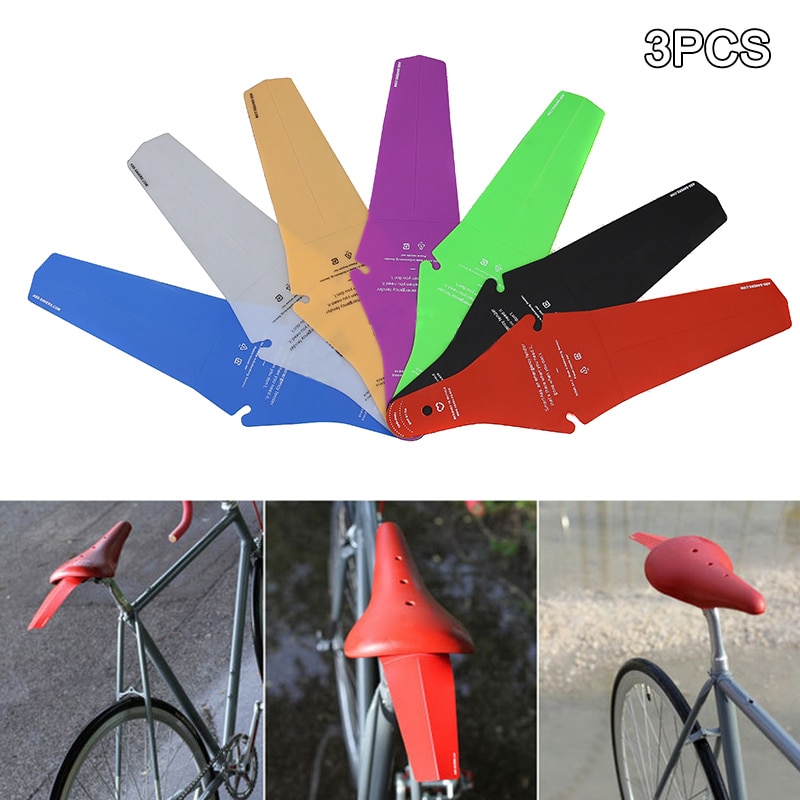 Nyligt 3 stk cykel sadel røvbesparende cykel bagskærme mudderbeskyttelse mudderbeskyttelse vej mtb vinger fender sadel mountainbike mudderbeskyttelse