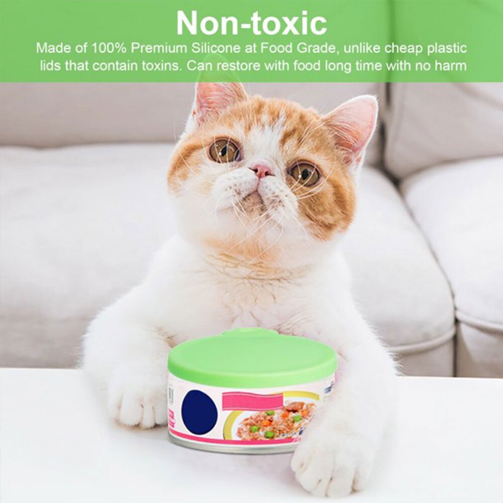 3 In 1 Reusable Food Storage Lid Keep Fresh Tin Cover Cans Cap Pet Can Box Cover Silicone Can Lid Kitchen Sealing Supplies