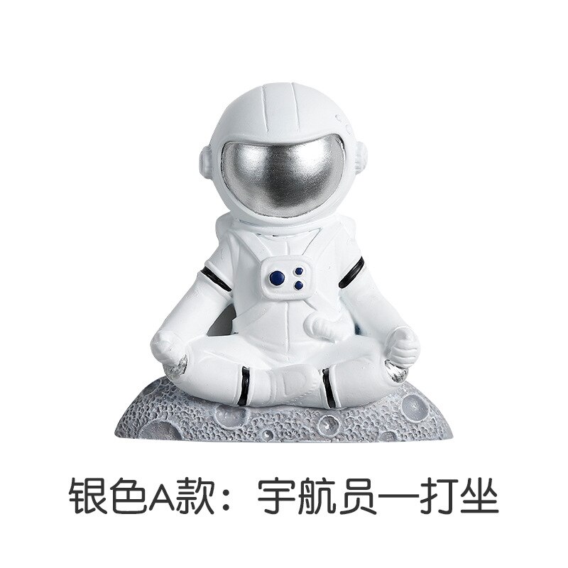 Astronaut switch indsæt astronaut socket dekoration klistermærke familie vægklistermærke moon resin 3d stereo socket klistermærke: Sølv a
