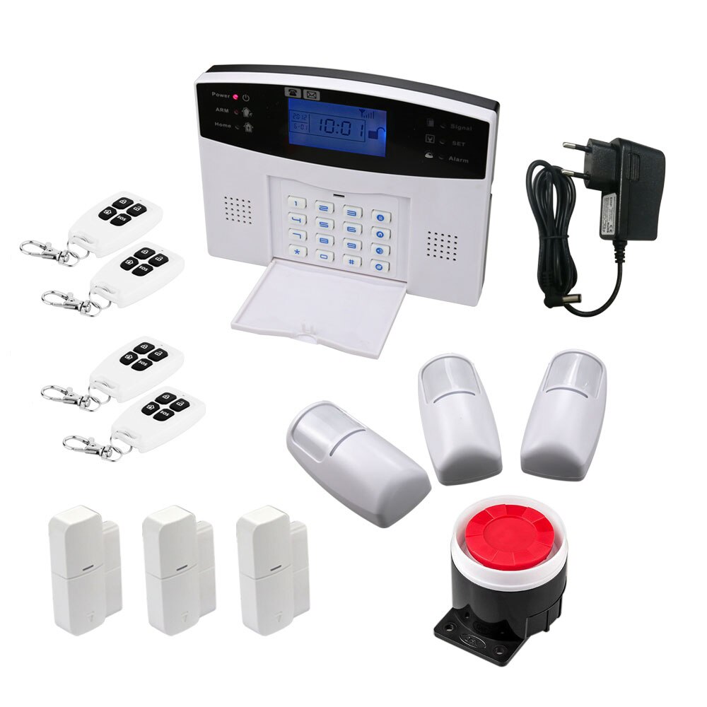 Gsm alarme sem fio em casa sistema de alarmes de segurança app alarme sms com display lcd discagem automática detecção de movimento intruder assaltante alarme casa