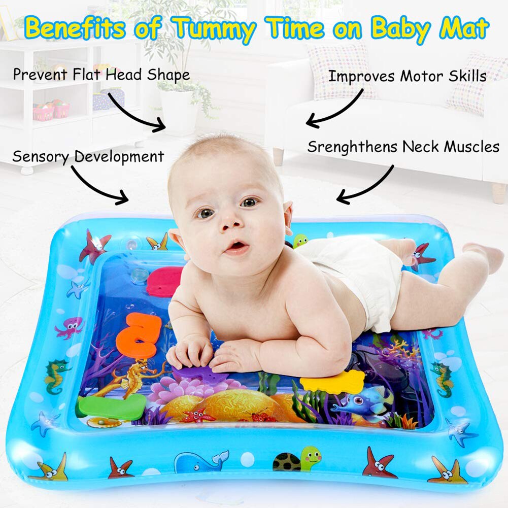 Baby Inflatable Tummy Water Padded Mat Aquarium Activity Center Cushion Toy enhance baby's brain and sensory development