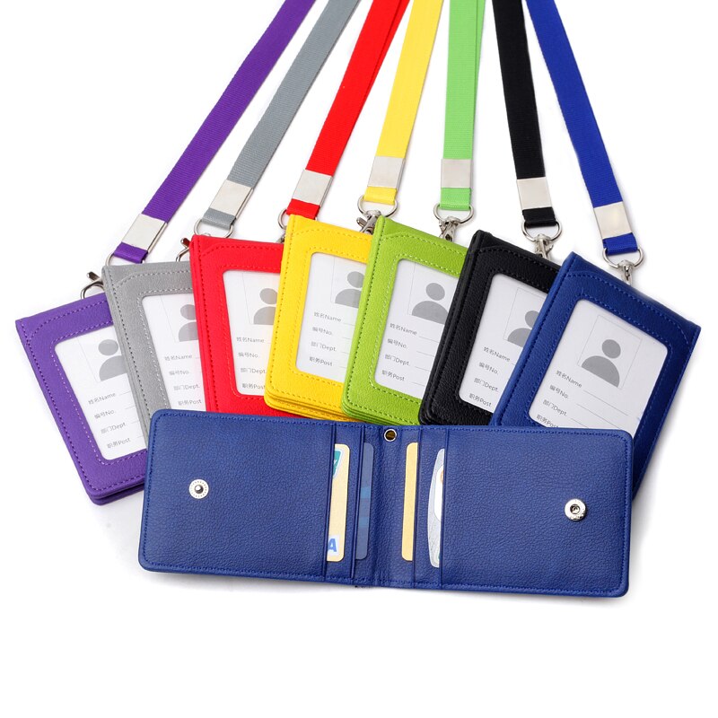 Card Holder Neck Strap with Lanyard Badge Holder ID Bus Cards Display Desk Organizer School Supplies Office Accessories
