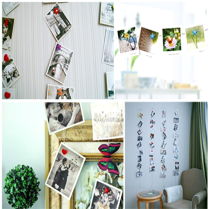 1.5M Magnetische Eenhoorn Magneten Fotolijst Room Wall Art Foto Display Foto Houder Touw Horizontale/Verticale Opknoping Decoratie