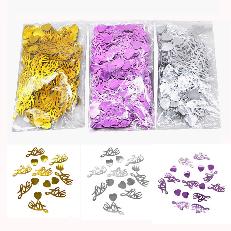 15g scintillant amour coeur lettres paillettes confettis accessoires de fête de mariage confettis mariage jeter Table décoration fournitures