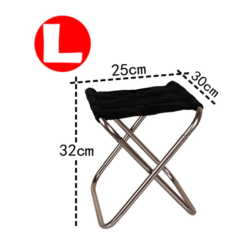 Sammenklappelig campingstol fiskestol bærbar picnicstol foldbar aluminium udendørs stol let at bære fisketilbehør: Grå-l