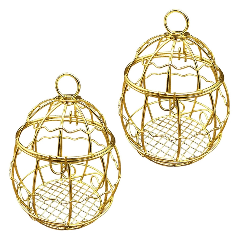 Bird Feeder Metal Fat Ball Bird Feeders Outdoor Small Hanging Gold Wild Bird Feeder Bread Holder Garden Decorations