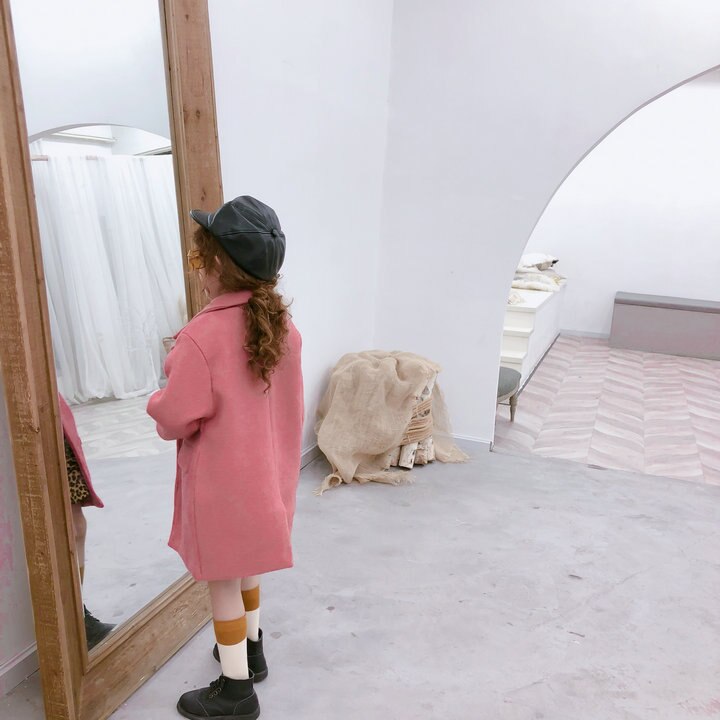 Wlg uldfrakke til piger børn vinter beige grøn pink tyk lang stil frakker babypige fahion all match cashmere frakke 3-8 år
