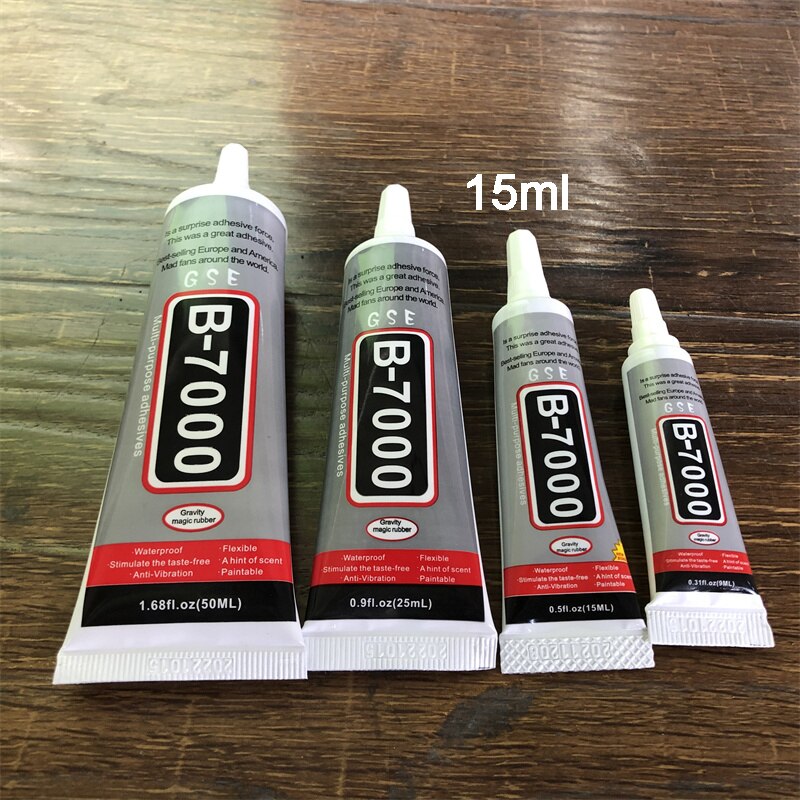 1 sztuk B-7000 9/15/25/50ml uniwersalny przezroczysty mocny klej klej uniwersalny Super klej do DIY do produkcji biżuterii naprawy przedmiotu: 15ml