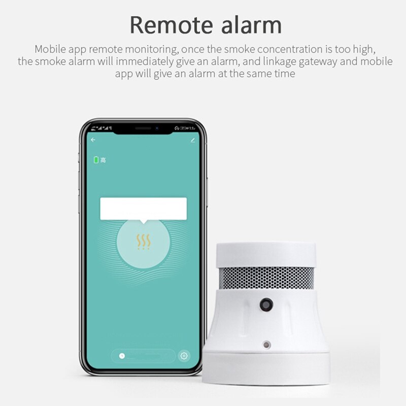 Tuya Zigbee-Detector de humo inteligente, sistema de alarma de seguridad, App Smart Life/Tuya, Detector de humo para casa y oficina