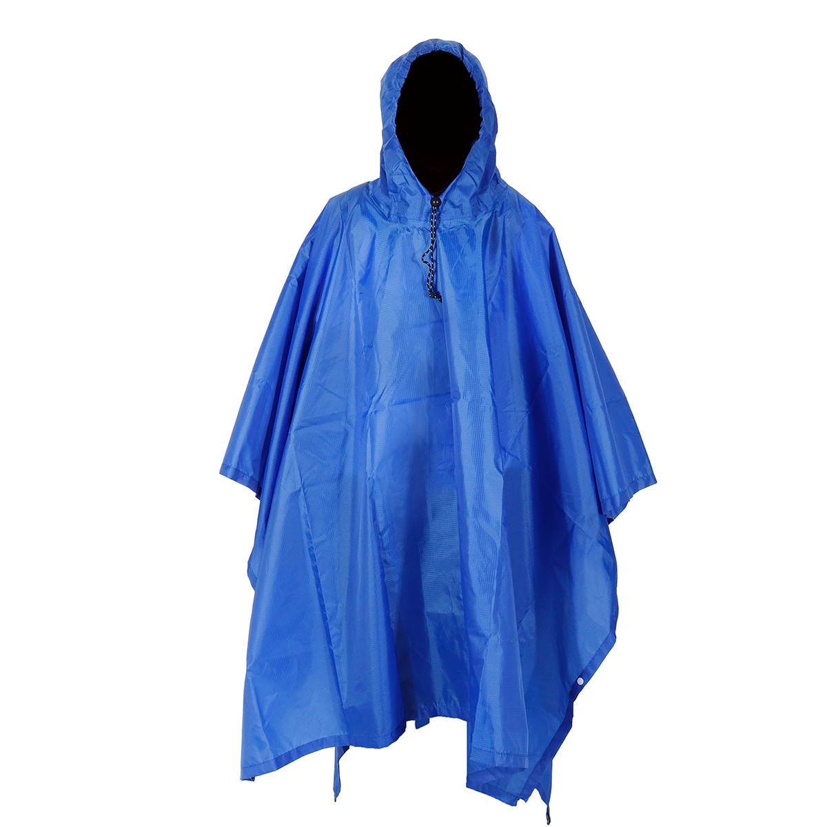 3 in 1 Raincoat Backpack Rain Cover Rain Coat Hood Hiking Cycling Rain Cover Poncho Waterproof Tent Outdoor Camping Tent Mat: Blue