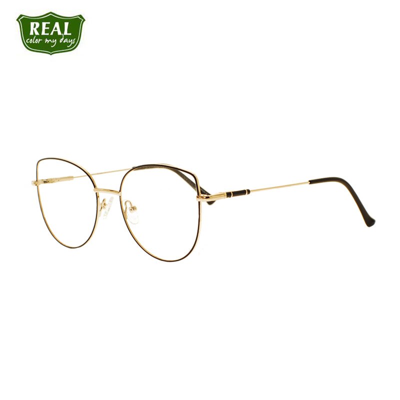 Retro Metal Cat Eye Eyeglasses Frame Optical Glasses Frames For Women: black