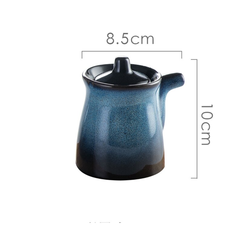 Japanese Style Ceramic Seasoning Pot Porcelain Pepper Salt Pot Simple Style Cruet Restaurant Household Decorative Spice Pot Set: B