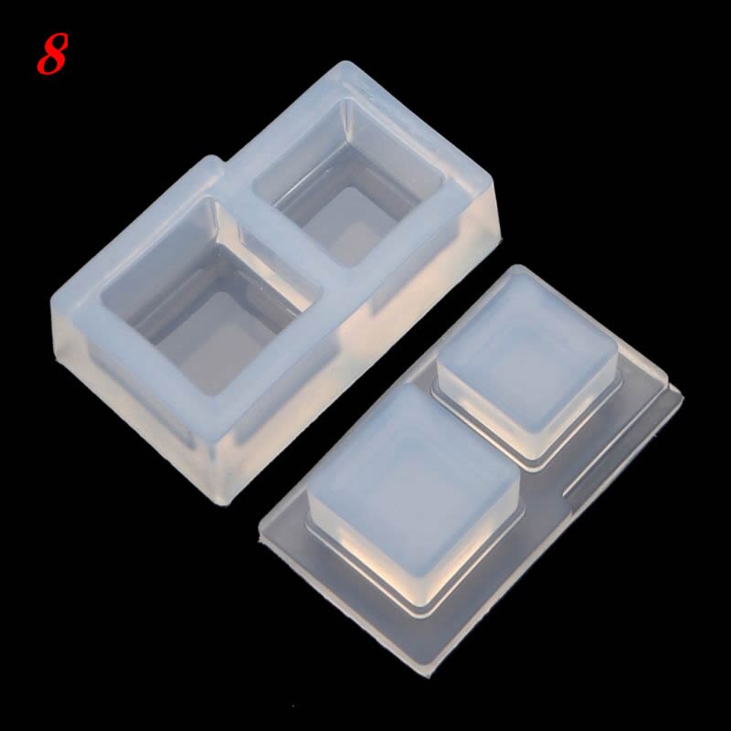 UV Resin Geometric Molds Hollow Quicksand Mold with Square Round Ellipse Mold: 8
