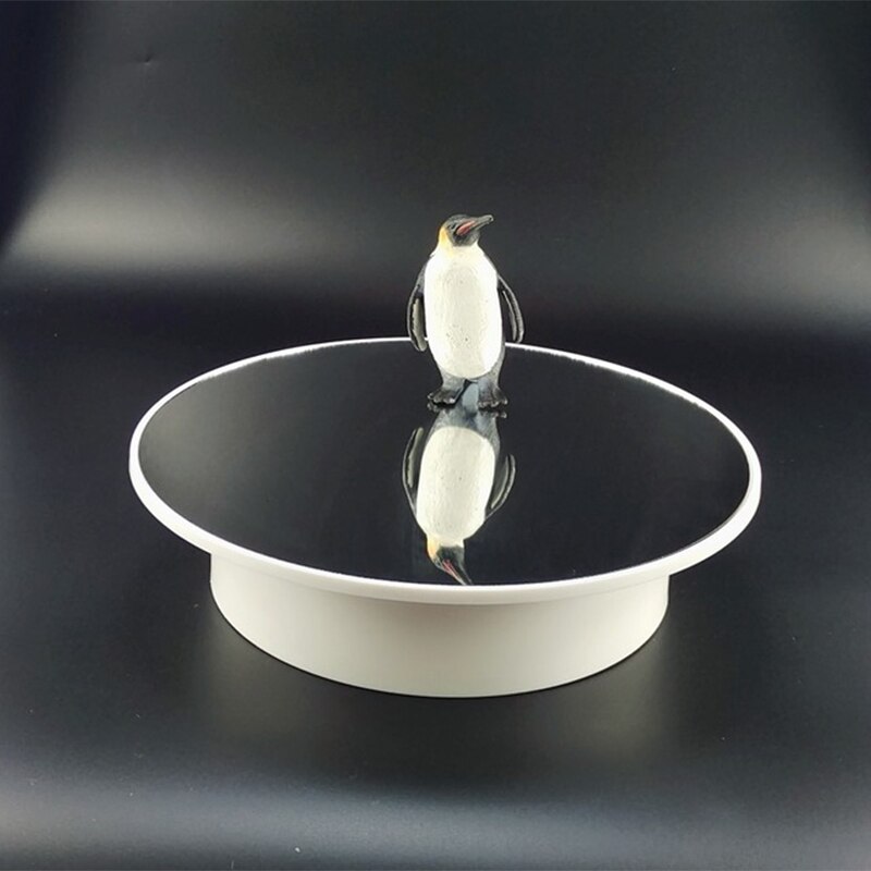 Intelligent Electric Rotating Display Stand Turntable Mirror Turntable Photography Table Props Battery/USB Power Jewelry Holder: White