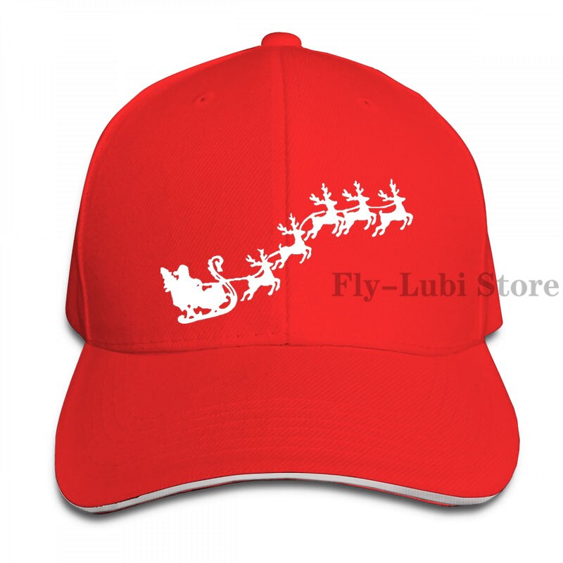 Santa Reindeer Baseball cap men women Trucker Hats adjustable cap: 1-Red