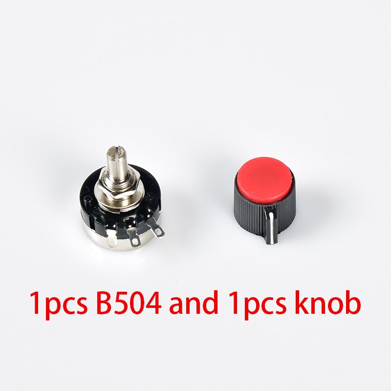 RV24YN-B504 Potentiometer and knob 2W 500K ohm carbon film governor battery car Adjustable resistance console Repair parts: B504 and No 2 knob