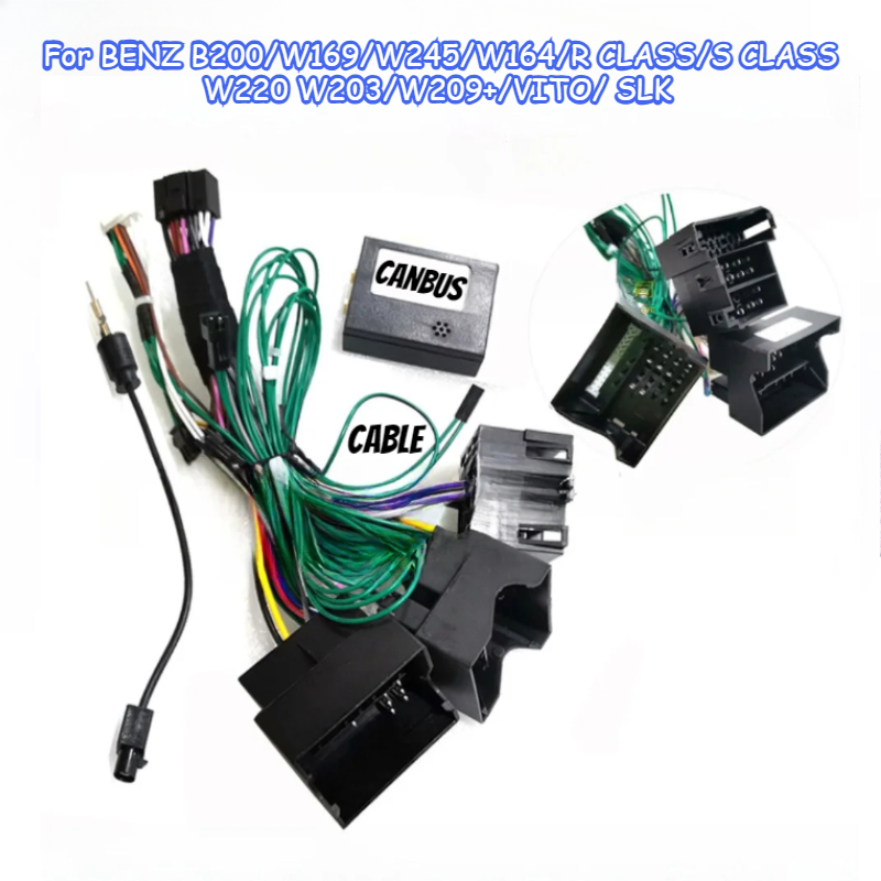 CANbus Box Adapter Decoder Voor Benz B200 W169 W245 W164 R-Klasse W220 W203 C209 Vito SLK Met 16Pin Power kabelboom Kabel
