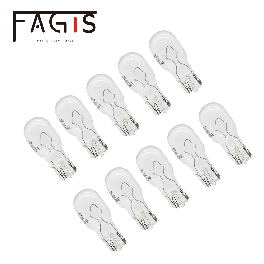 Fagis 10pcs Clear Glass Warm White T15 W16W Halogen Lamp 12V 16W Interior Light Clearance Light Halogen Light Bulbs