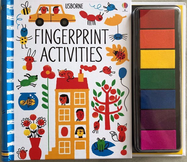 26*22*1.4cm Baby Fingerprint English drawing Book with Rubber Stamp Ink Pad kids Doodling Paint Learning Book Animals Garden: house