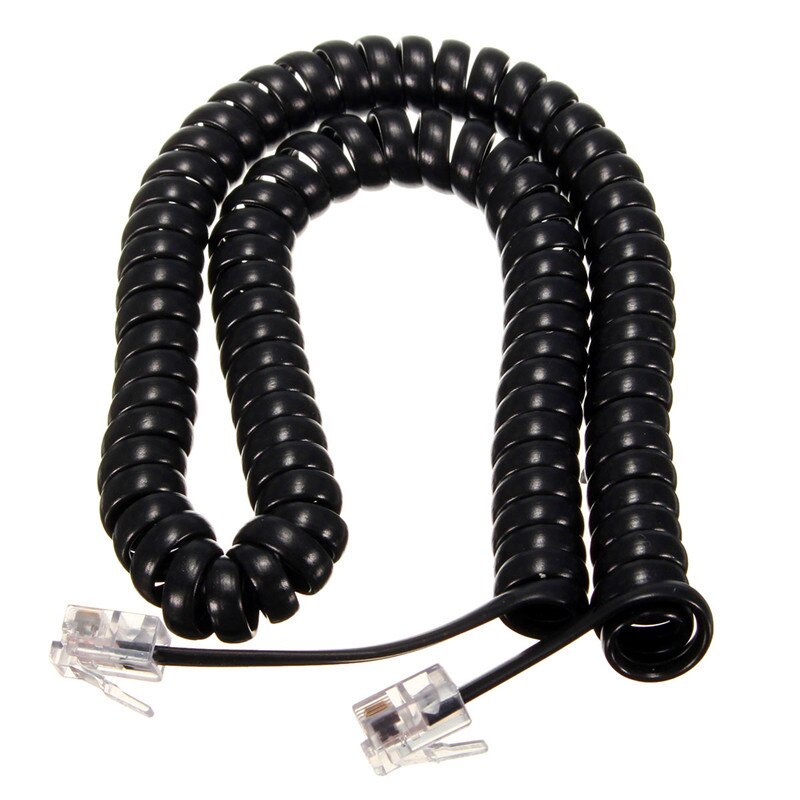 Durável 3 medidores universal rj10 a rj10 (4p4c) telefones padrão enrolados handsets cabo cabos de ligação encaracolado fio conector adaptador