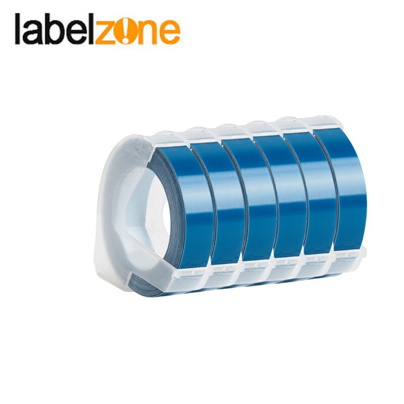 CIDY Mini Portable Printer DIY Handhold Typewriter Label Maker for MOTEX E101 Lettering Machine for 3D Embossing Manual Tape: 6PCS lake blue
