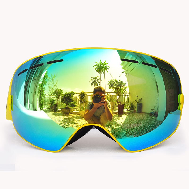 Large Spherical Ski Goggles Double Layer Fog Cocker Myopia Industry Ski Goggles Mountain Climbing Eye Protection Adult Men and W