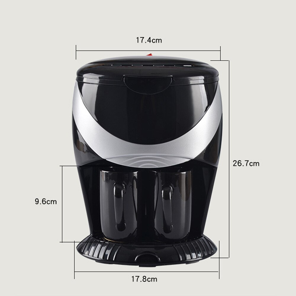 450w casa elétrica gotejamento máquina de café auto dupla xícara máquina de café dupla-uso americano máquina de chá de café 110v/220v